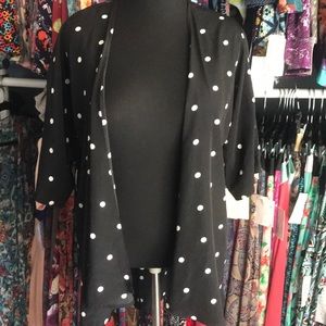 LuLaRoe Lindsay black and white polka dots
